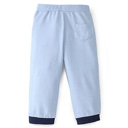 Babyhug Cotton Looper Knit Lounge Pant Text Print - Blue