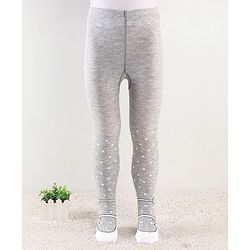 Cute Walk by Babyhug  Anti Bacterial Footed Tights Polka Dot Design - Grey