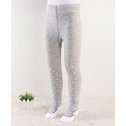 Cute Walk by Babyhug  Anti Bacterial Footed Tights Polka Dot Design - Grey