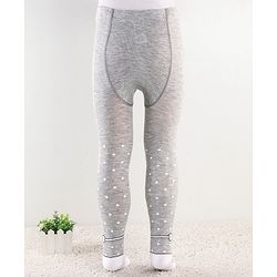 Cute Walk by Babyhug  Anti Bacterial Footed Tights Polka Dot Design - Grey