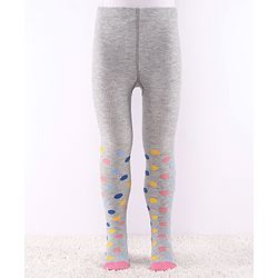 Cute Walk by Babyhug Anti Bacterial Footed  Tights Stripes & Polka Dot Design Pack of 2 - Multicolor