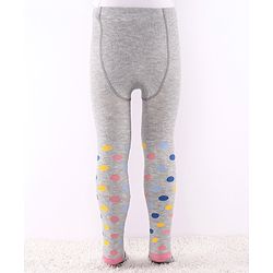 Cute Walk by Babyhug Anti Bacterial Footed  Tights Stripes & Polka Dot Design Pack of 2 - Multicolor