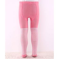Cutewalk by Babyhug Anti-Bacterial Tights Unicorn & Stripes Print Pack of 2 - Pink & Blue