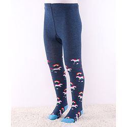 Cutewalk by Babyhug Anti-Bacterial Tights Unicorn & Stripes Print Pack of 2 - Pink & Blue