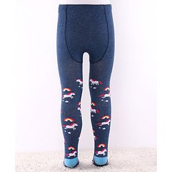 Cutewalk by Babyhug Anti-Bacterial Tights Unicorn & Stripes Print Pack of 2 - Pink & Blue