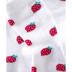Cute Walk by Babyhug Anti-Bacterial Ankle Length Socks Strawberry Design Pack of 3 - Red & White