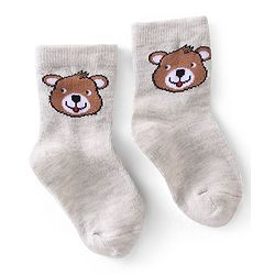 Cute Walk By Babyhug Anti-Bacterial Ankle Length Socks Striped & Teddy Bear Design Pack Of 3- White Green & Blue
