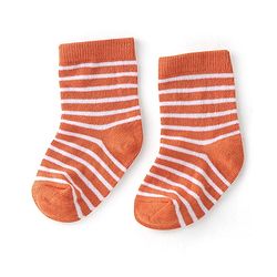 Cute Walk By Babyhug Anti-Bacterial Ankle Length Socks Striped  & Fruit Design Pack Of 3-  Red White & Blue