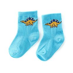 Cute Walk By Babyhug Anti-Bacterial Ankle Length Socks Stripes & Dino Design Pack Of 3 - Multicolor