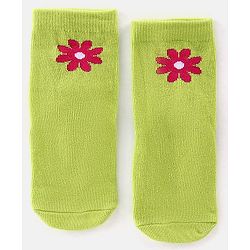 Cute Walk By Babyhug Anti-Bacterial Ankle Length Socks Floral Design Pack Of 3 - Multicolor