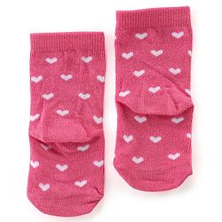 Cute Walk By Babyhug Cotton Non terry Anti Bacterial Ankle Length Socks Floral & Heart Design Pack Of 3- Multicolor
