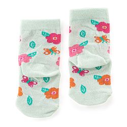 Cute Walk By Babyhug Cotton Non terry Anti Bacterial Ankle Length Socks Floral & Heart Design Pack Of 3- Multicolor
