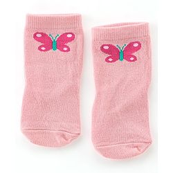 Cute Walk By Babyhug Cotton Non terry Anti Bacterial Ankle Length Socks Floral & Heart Design Pack Of 3- Multicolor