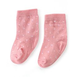 Cute Walk By Babyhug Anti-Bacterial Ankle Length Socks Dotted & Bunny Design Pack Of 3- Maroon  Pink & White
