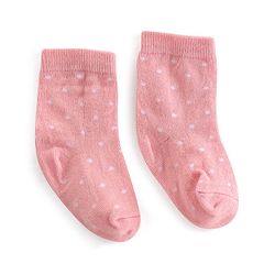 Cute Walk By Babyhug Anti-Bacterial Ankle Length Socks Dotted & Bunny Design Pack Of 3- Maroon  Pink & White