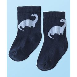 Cute Walk by Babyhug Anti-Bacterial Ankle Length Socks Dino Design Pack of 5 - Blue & Grey