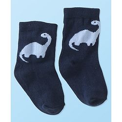 Cute Walk by Babyhug Anti-Bacterial Ankle Length Socks Dino Design Pack of 5 - Blue & Grey
