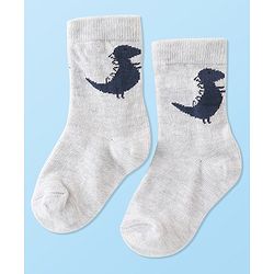 Cute Walk by Babyhug Anti-Bacterial Ankle Length Socks Dino Design Pack of 5 - Blue & Grey