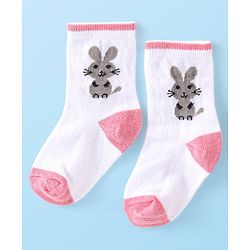 Cute Walk by Babyhug Anti-Bacterial Ankle Length Socks Bunny Design Pack of 7 - Multicolour