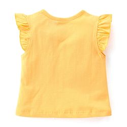 Babyhug Cotton Knit Half Sleeve Night Suit with Text Print - Yellow
