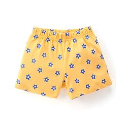 Babyhug Cotton Knit Half Sleeve Night Suit with Text Print - Yellow