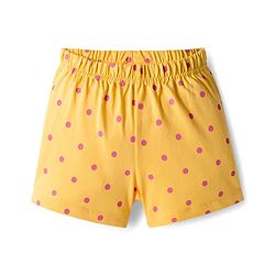 Babyhug Cotton Knit Half Sleeve Night Suit with Text Print - Yellow