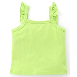 Babyhug Cotton Single Jersey Knit Sleeveless Night Suit Strawberry & Polka Dot Print - Green