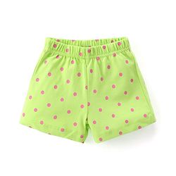 Babyhug Cotton Single Jersey Knit Sleeveless Night Suit Strawberry & Polka Dot Print - Green