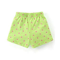 Babyhug Cotton Single Jersey Knit Sleeveless Night Suit Strawberry & Polka Dot Print - Green