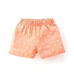 Babyhug Cotton Knit Flutter Sleeve Night Suit with Floral Applique Print - Orange