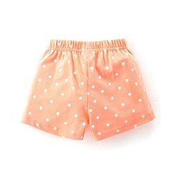 Babyhug Cotton Knit Flutter Sleeve Night Suit with Floral Applique Print - Orange