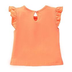 Babyhug Single Jersey Frill Sleeves Night Suit Strawberry Print - Orange & Pink