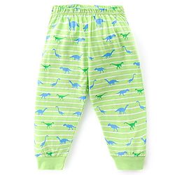 Babyhug Single Jersey Full Sleeves Night Suit Dino Print - Green