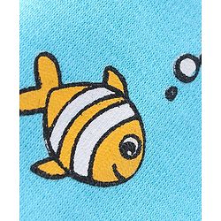 Babyhug 100% Cotton Knit Half Sleeves Front Open Vest Striped & Beach Theme Pack of 3 - Blue Red & White