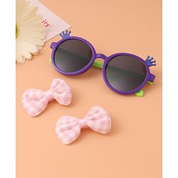 Babyhug Sunglasses  with Bow clips- Multi Color