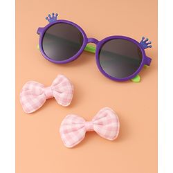 Babyhug Sunglasses  with Bow clips- Multi Color