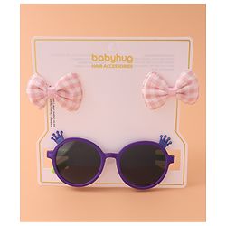 Babyhug Sunglasses  with Bow clips- Multi Color