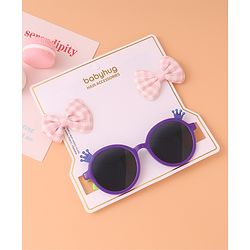 Babyhug Sunglasses  with Bow clips- Multi Color