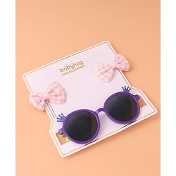 Babyhug Sunglasses  with Bow clips- Multi Color