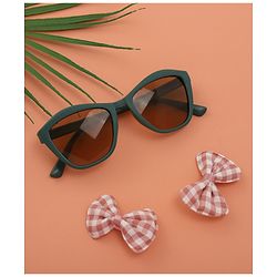 Babyhug Sunglasses  with Bow Clips - Black & Brown