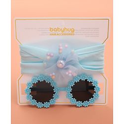 Babyhug Sunglasses with Headband Flower Applique - Red