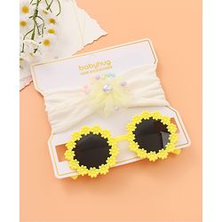 Babyhug Sunglasses with Headband Flower Applique - Red