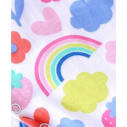 Babyhug 100% Cotton Knit Frill Sleeves Romper Heart Print -  Multicolor