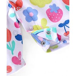 Babyhug 100% Cotton Knit Frill Sleeves Romper Heart Print -  Multicolor