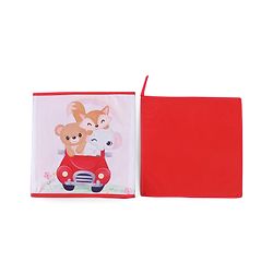 Babyhug Foldable Storage Bin Animal Outing Print - Red