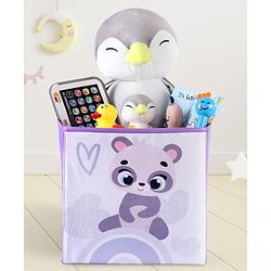 Babyhug Foldable Storage Bin Animal Outing Print - Red