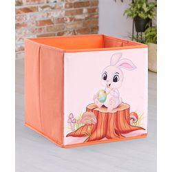 Babyhug Foldable Storage Bin Bunny On Tree Print- Orange