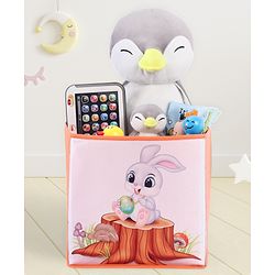 Babyhug Foldable Storage Bin Bunny On Tree Print- Orange