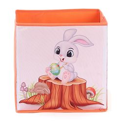 Babyhug Foldable Storage Bin Bunny On Tree Print- Orange