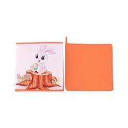 Babyhug Foldable Storage Bin Bunny On Tree Print- Orange
